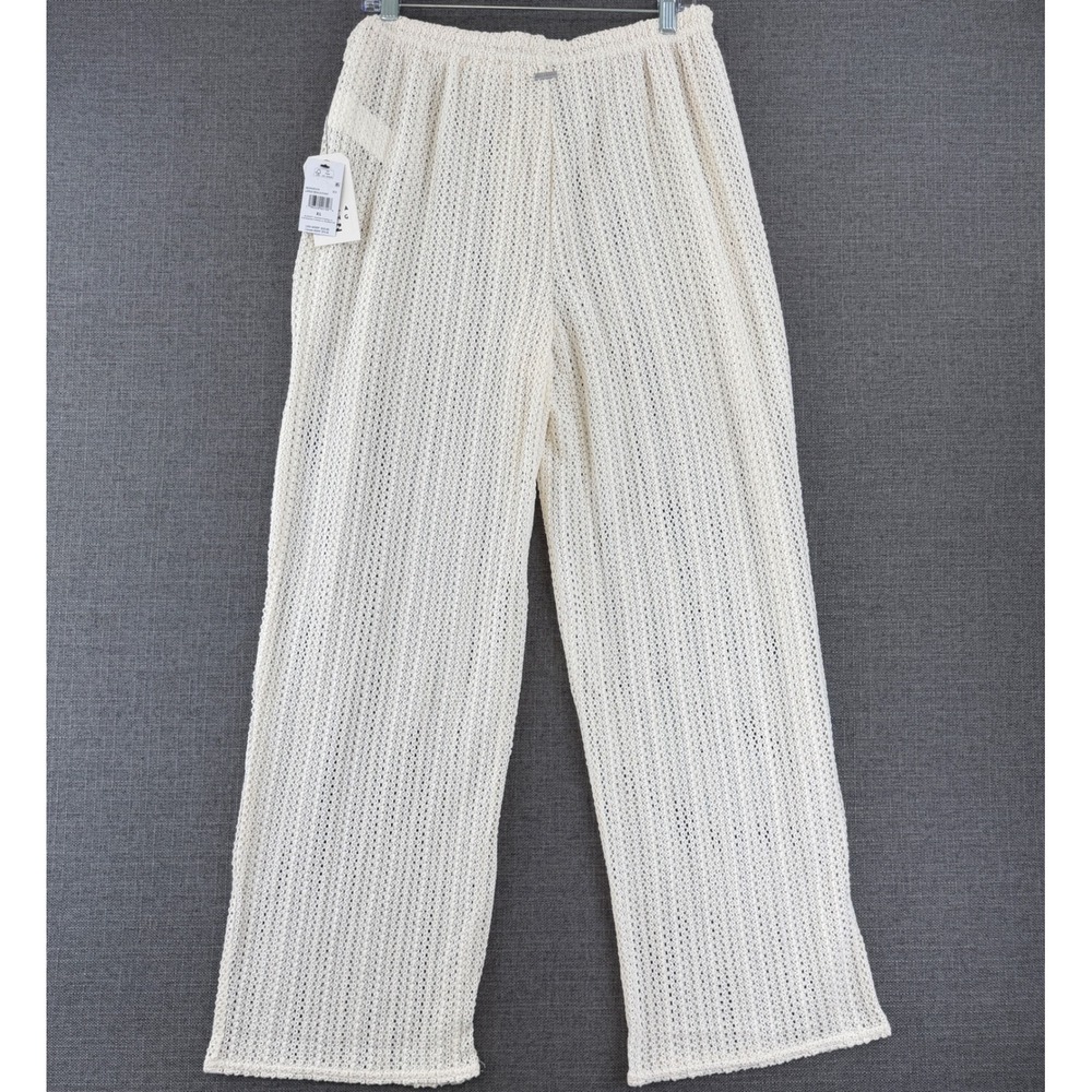 Billabong Largo Beach Pant Cream Crochet Knit Wide Leg Cover Up ABJX600226 XL - Picture 2 of 10